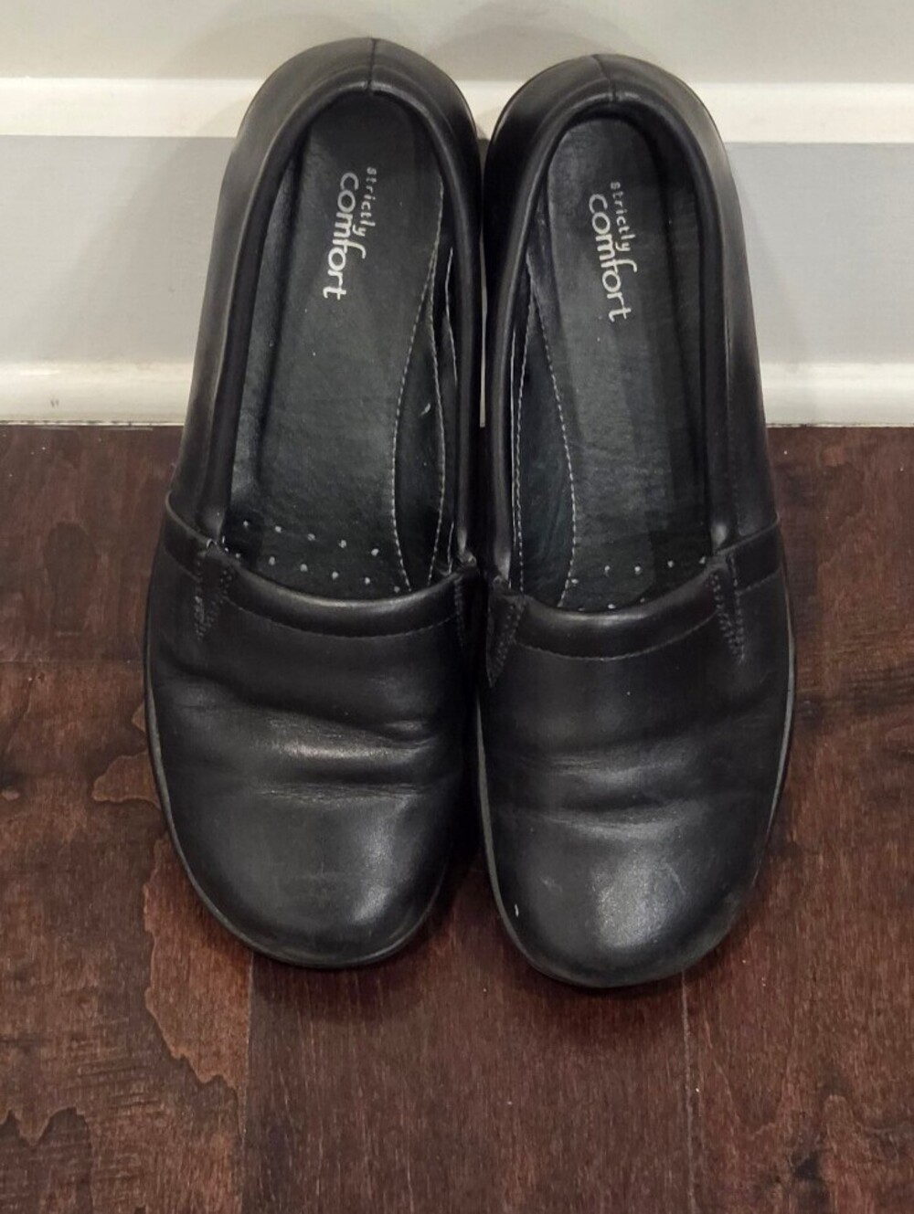 Strictly Comfort Black Slip-On Loafers Shoes Size 9